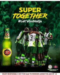 “33” Export Lager Charges Super Eagles to Soar in Kumasi against Ghana.