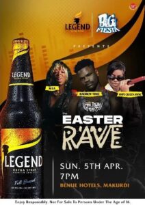 Legend Extra Stout X Maktown Fest set to light up Makurdi for Easter Rave