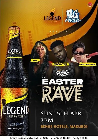 Legend Extra Stout X Maktown Fest set to light up Makurdi for Easter Rave